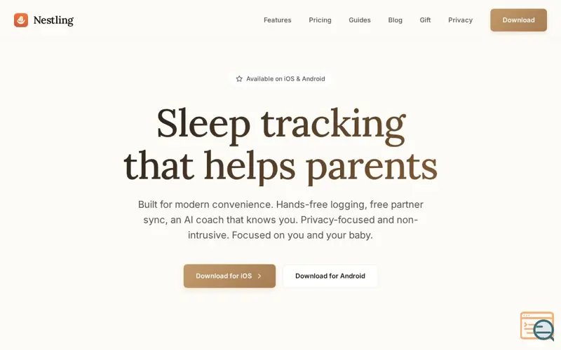 Screenshot of Nestling - Intelligent Baby Tracker