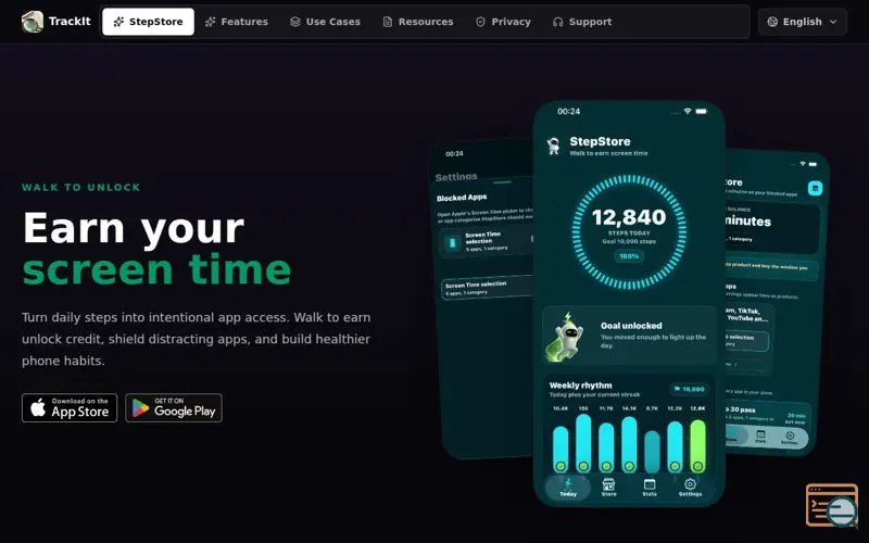 Screenshot of StepStore