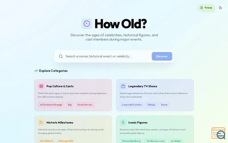 Screenshot of How Old?