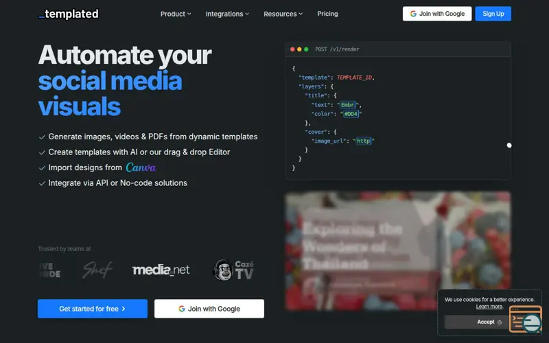 Screenshot of Templated