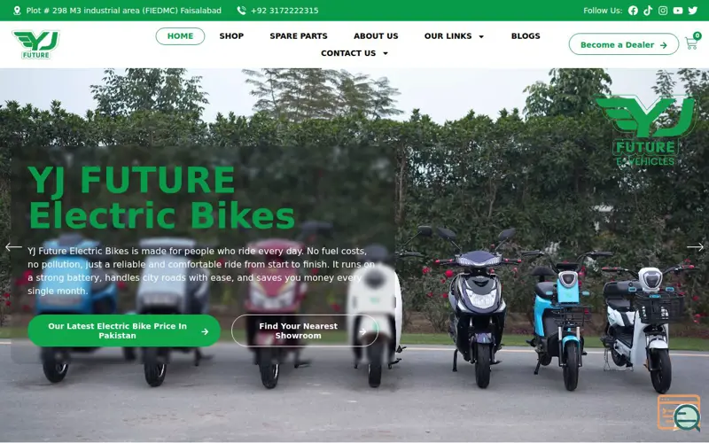 Screenshot of YJ Future E-Vehicles