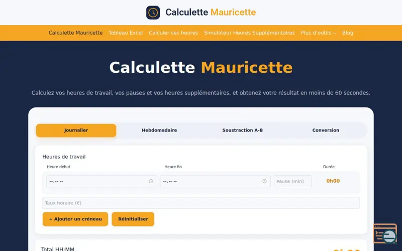 Screenshot of Calculette Mauricette