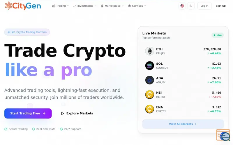 Screenshot of CityGen Crypto