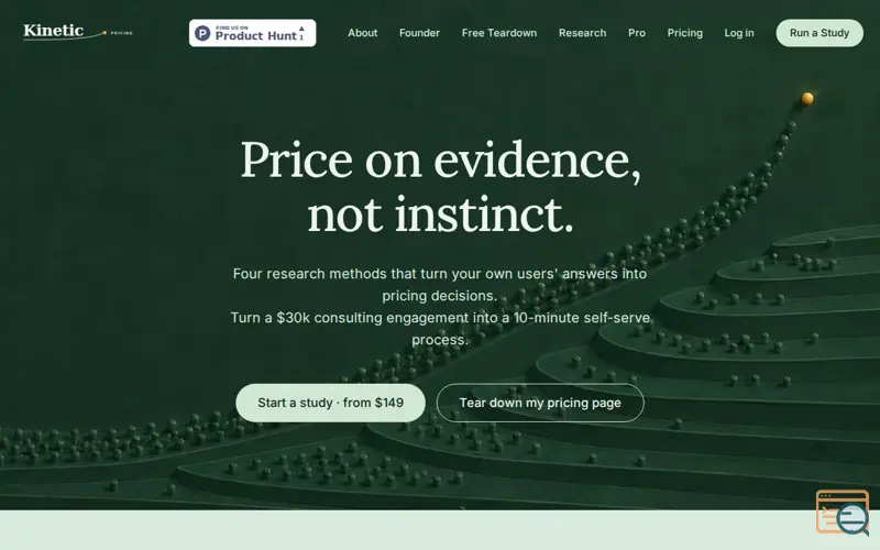 Screenshot of Kinetic Pricing