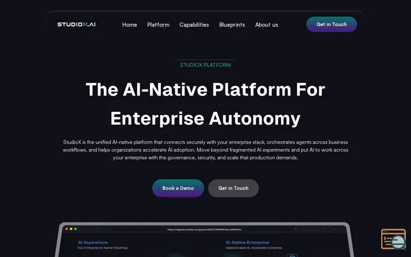 Screenshot of StudioX.ai