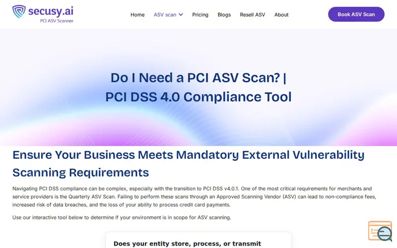 Screenshot of Secusy ASV