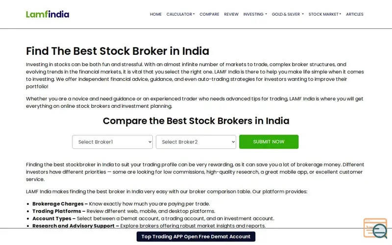 Screenshot of Lamfindia
