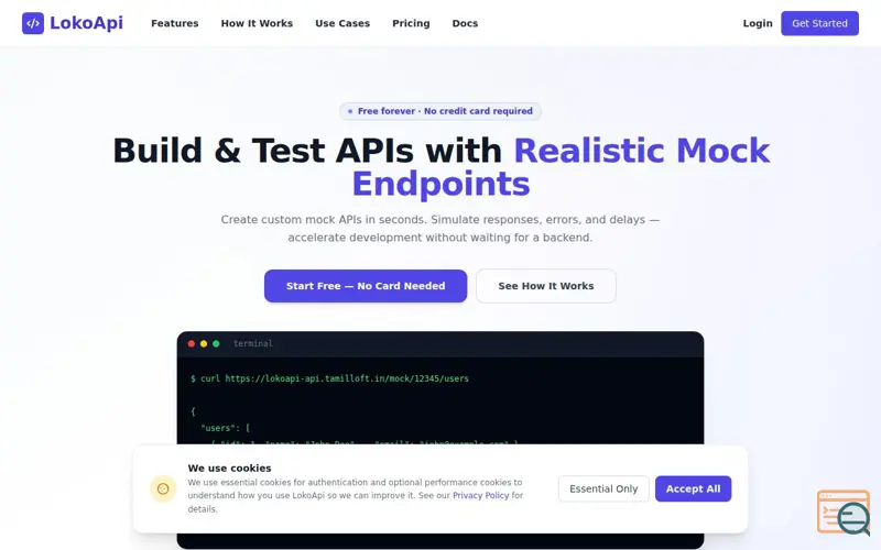 Screenshot of LokoApi