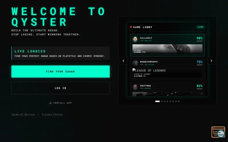 Screenshot of Qyster