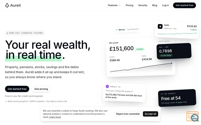 Screenshot of Aureli - Net Worth Tracker