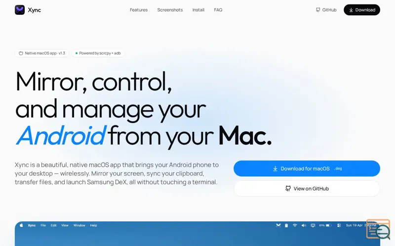 Screenshot of Xync