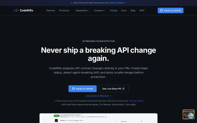 Screenshot of CodeRifts