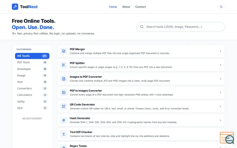 Screenshot of ToolNest