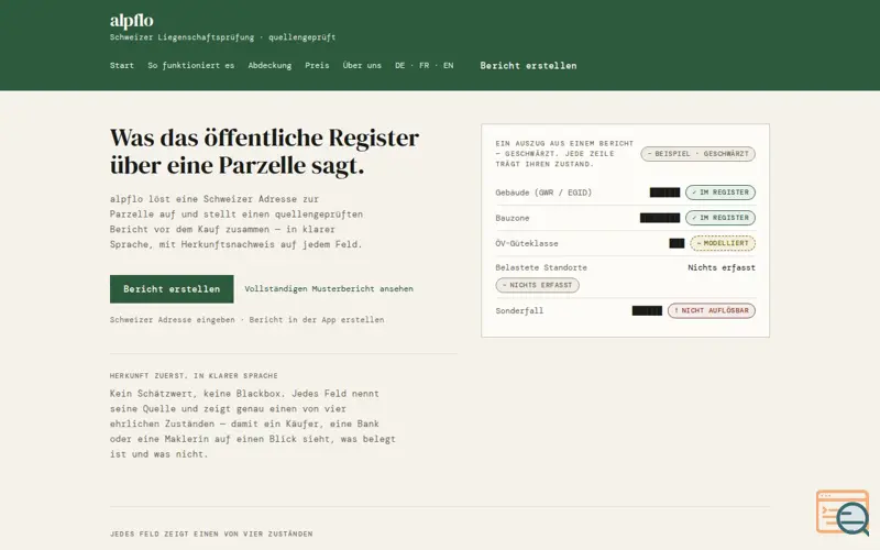 Screenshot of alpflo