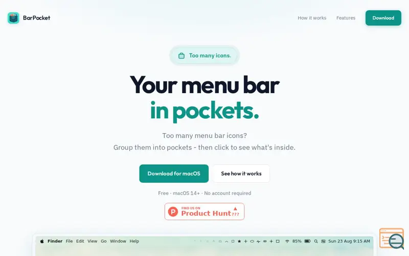 Screenshot of BarPocket