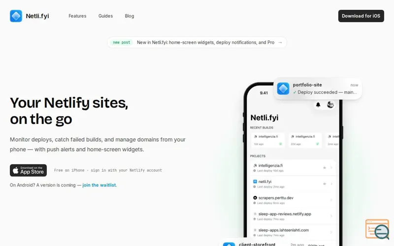 Screenshot of Netli.fyi
