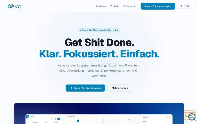 Screenshot of Aevo