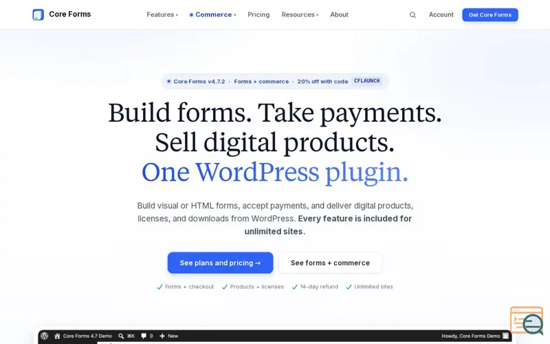 Screenshot of Core Forms