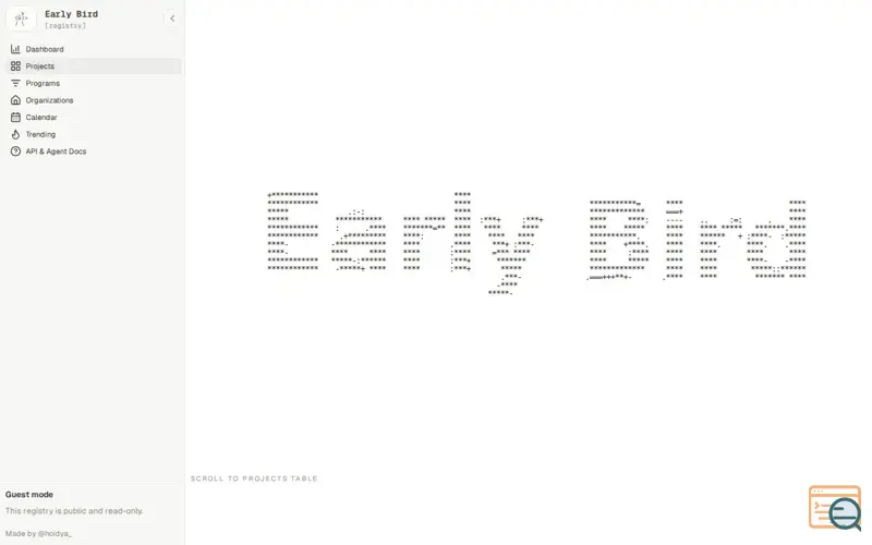 Screenshot of Early Bird