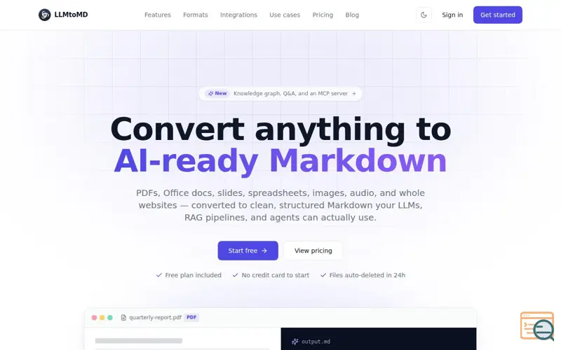Screenshot of LLMtoMD