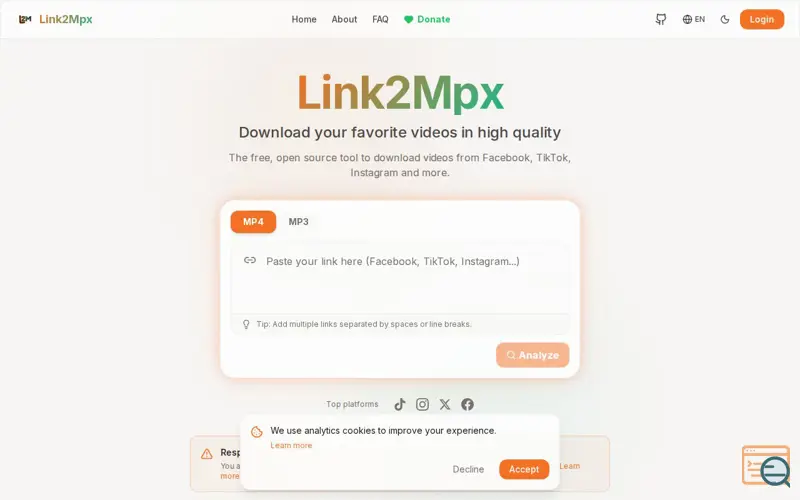 Screenshot of Link2Mpx