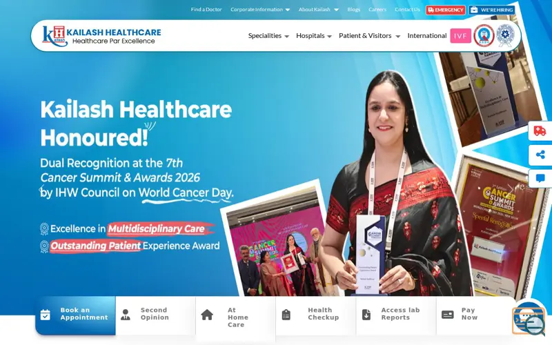 Screenshot of Kailash Healthcare Limited