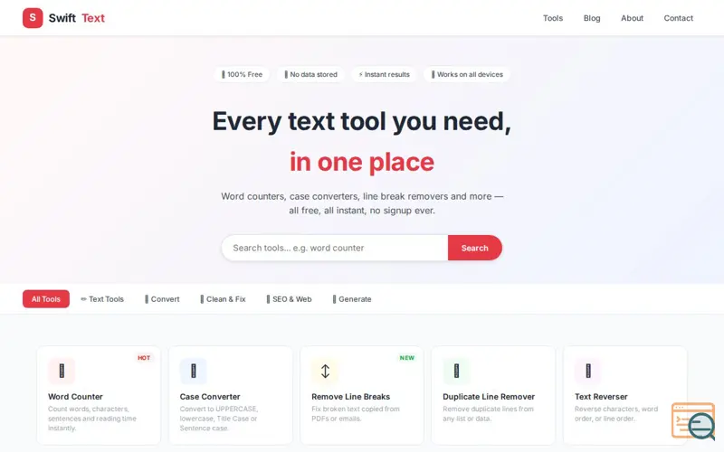 Screenshot of SwiftText Tools