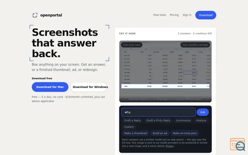 Screenshot of Open Portal, a launch using GoDaddy DNS