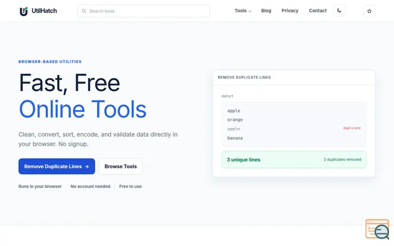 Screenshot of UtilHatch