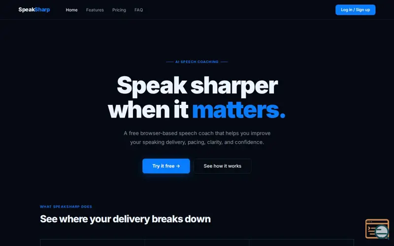 Screenshot of SpeakSharp
