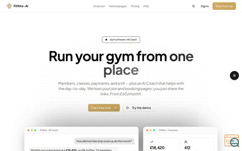 Screenshot of FitRite