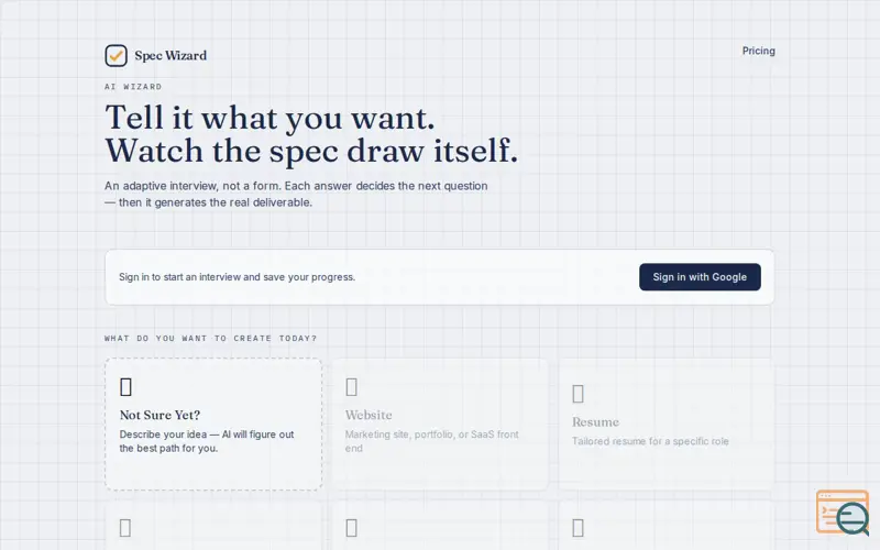 Screenshot of AI Wizard