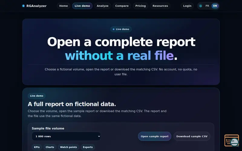 Screenshot of RGAnalyzer