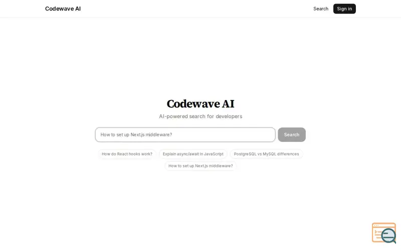 Screenshot of Codewave AI