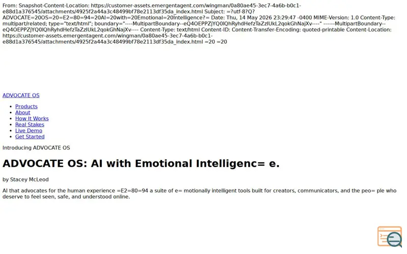 Screenshot of ADVOCATE OS