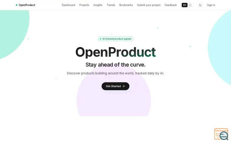 Screenshot of OpenProduct