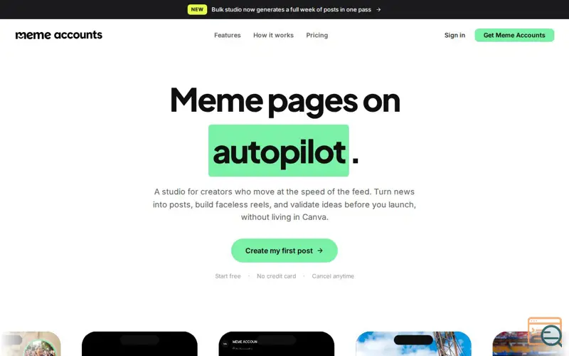 Screenshot of Meme Accounts