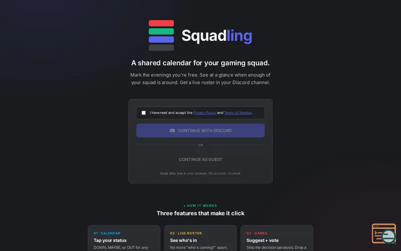 Screenshot of Squadling, a launch using Hyp.net DNS