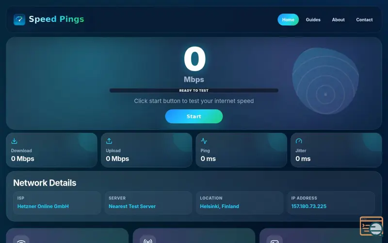 Screenshot of Speed Pings