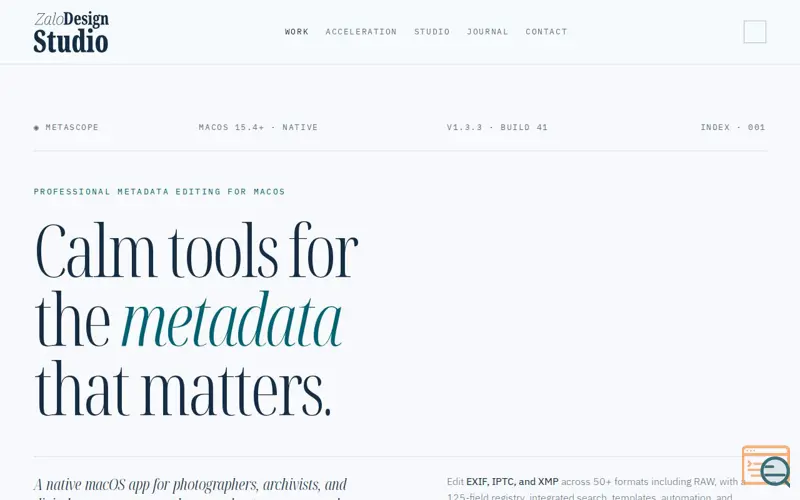 Screenshot of MetaScope