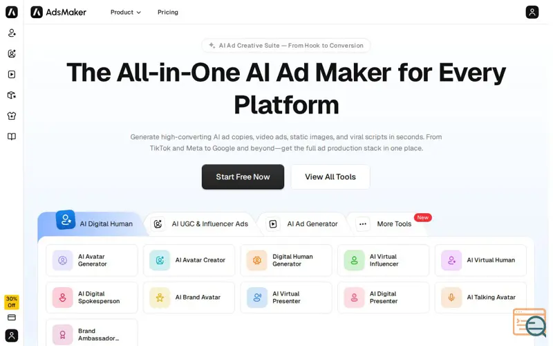 Screenshot of Adsmaker.ai