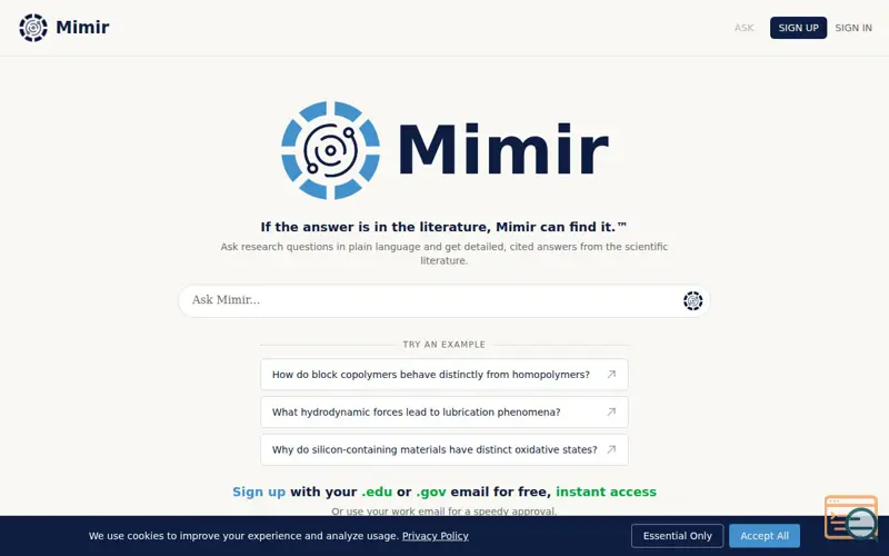 Screenshot of Mimir
