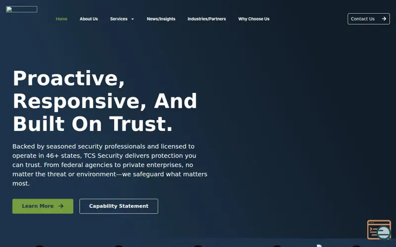 Screenshot of TCS Security