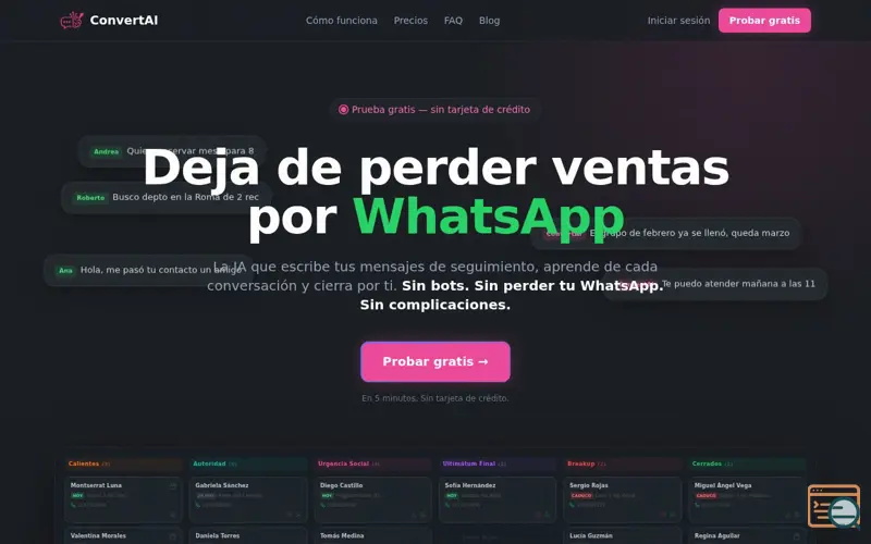 Screenshot of ConvertAI