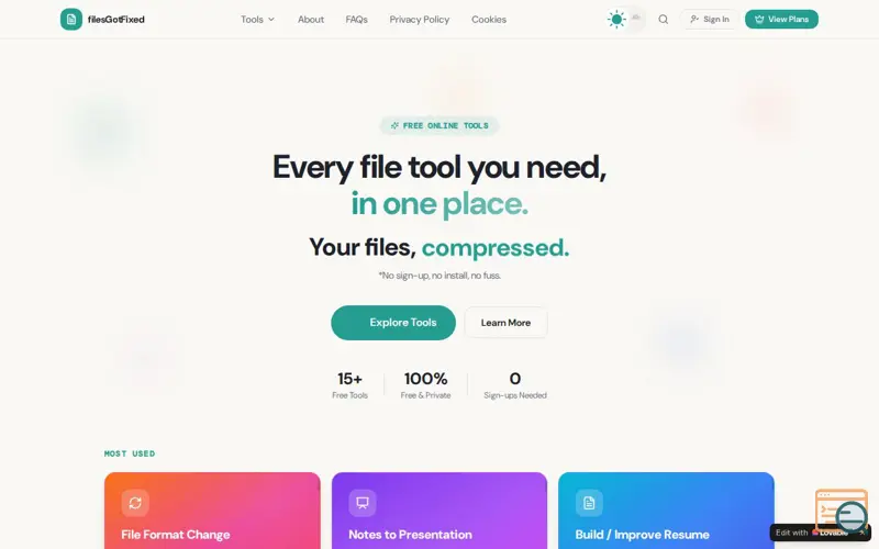 Screenshot of filesGotFixed