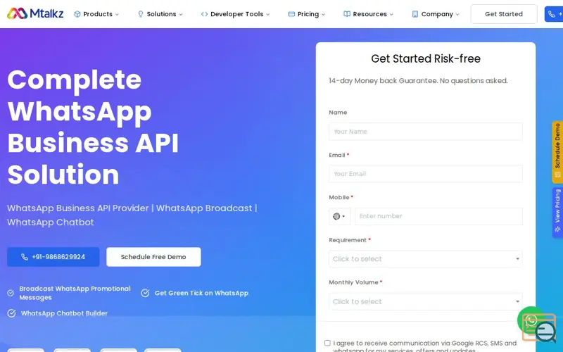 Screenshot of WhatsApp Business API