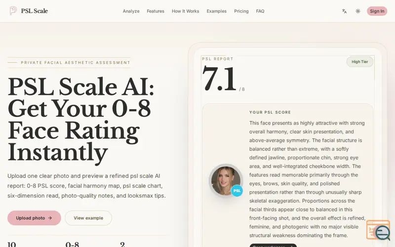 Screenshot of psl scale