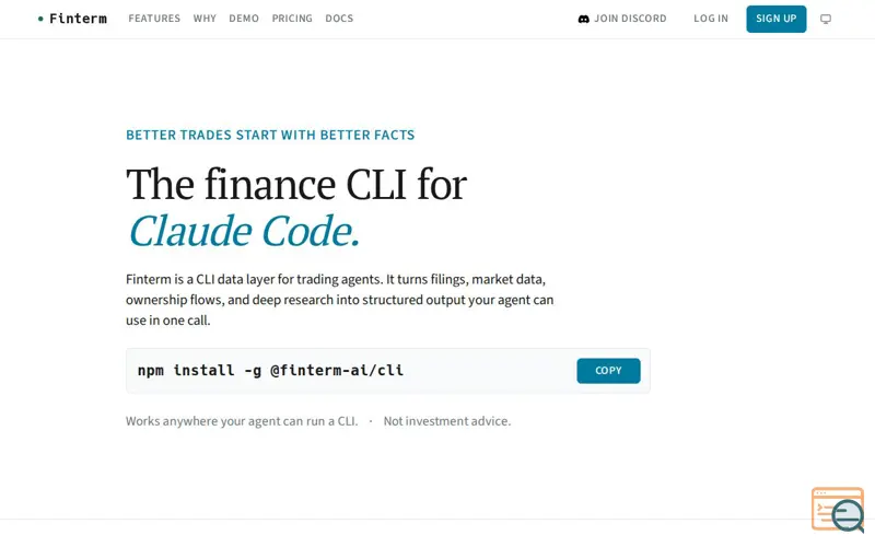 Screenshot of Finterm