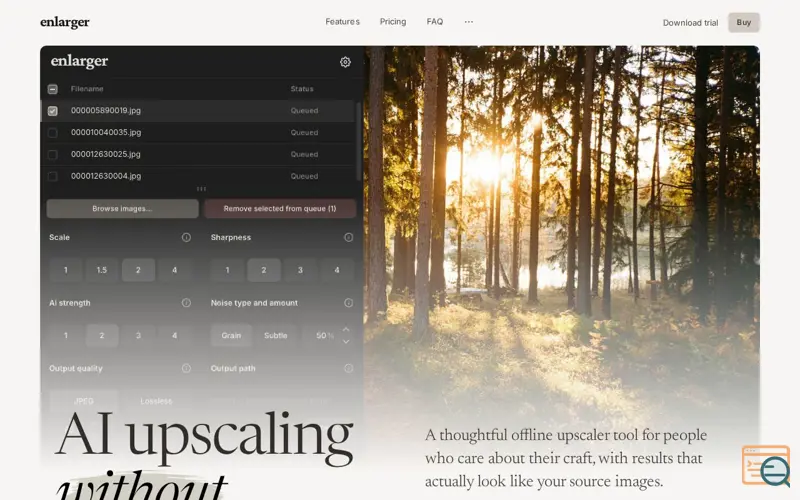Screenshot of Enlarger
