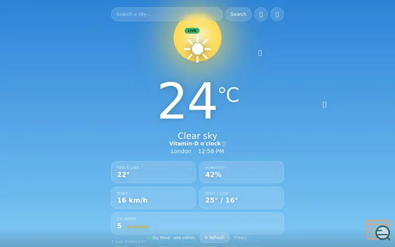 Screenshot of Sky Mood